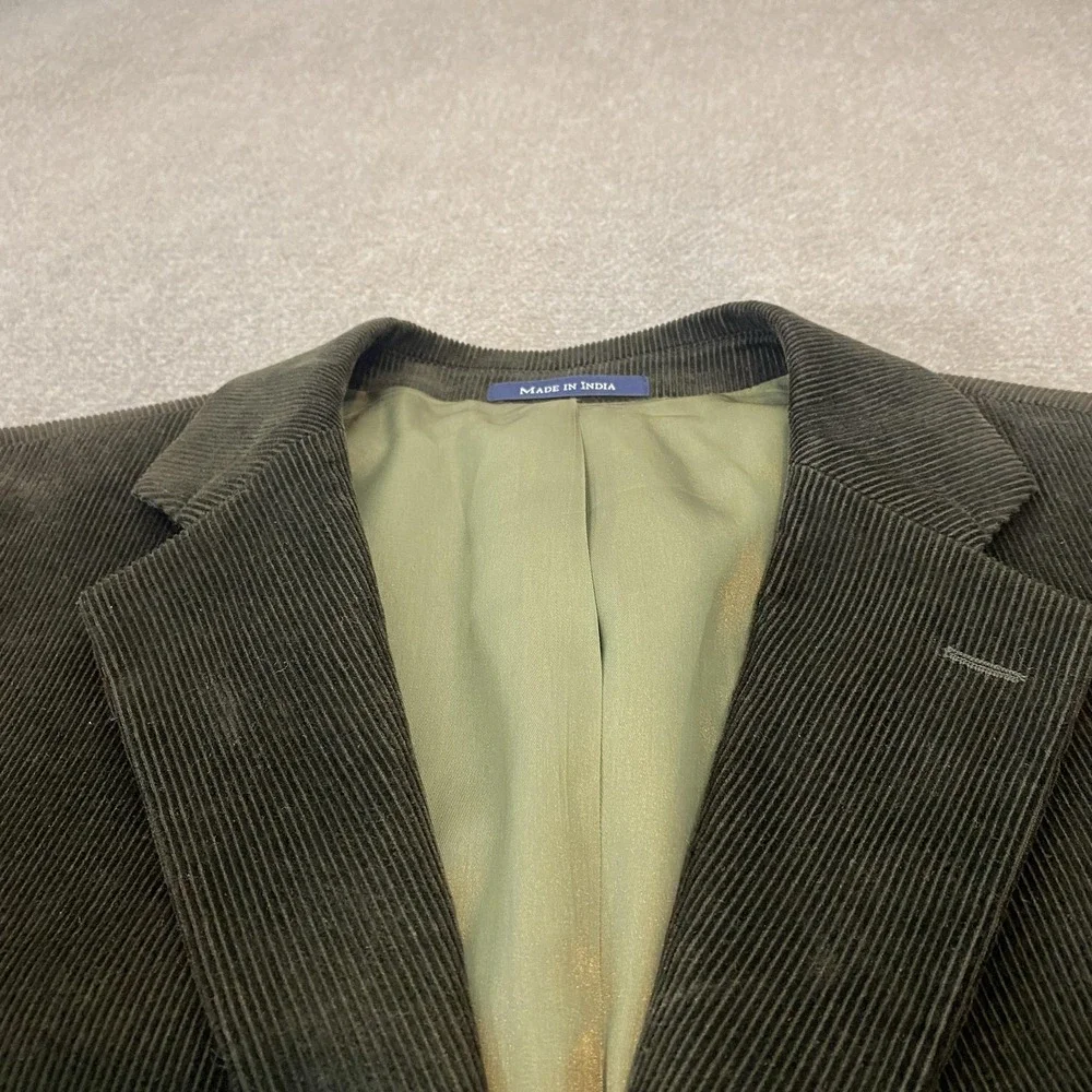 Lans'‎ End Blazer Mens 46 Regular Brown Corduroy Cotton Lined Jacket Classic